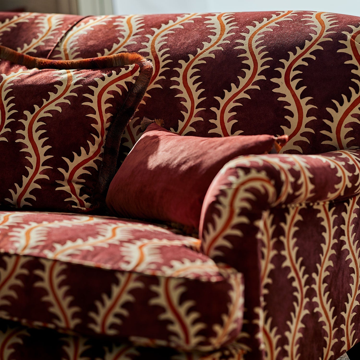Linwood Helter Skelter Redcurrant Velvet FR Made to Measure Curtains