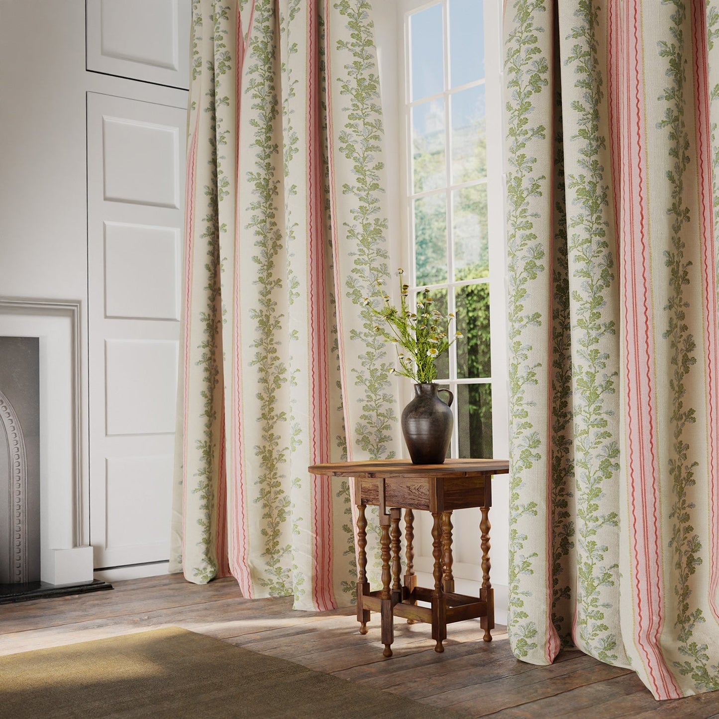 Linwood Hester Pink Green Made to Measure Curtains
