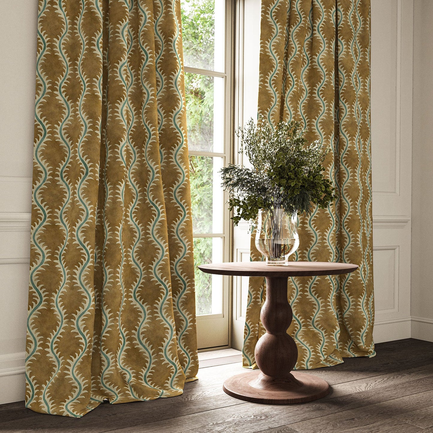 Linwood Helter Skelter Beach Velvet FR Made to Measure Curtains