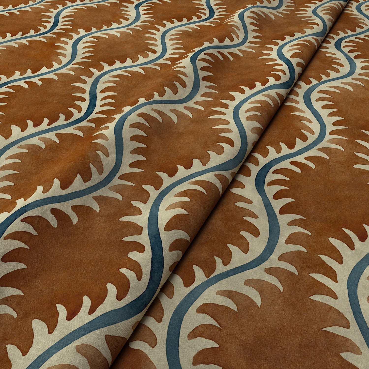 Linwood Helter Skelter Chestnut Velvet FR Made to Measure Curtains