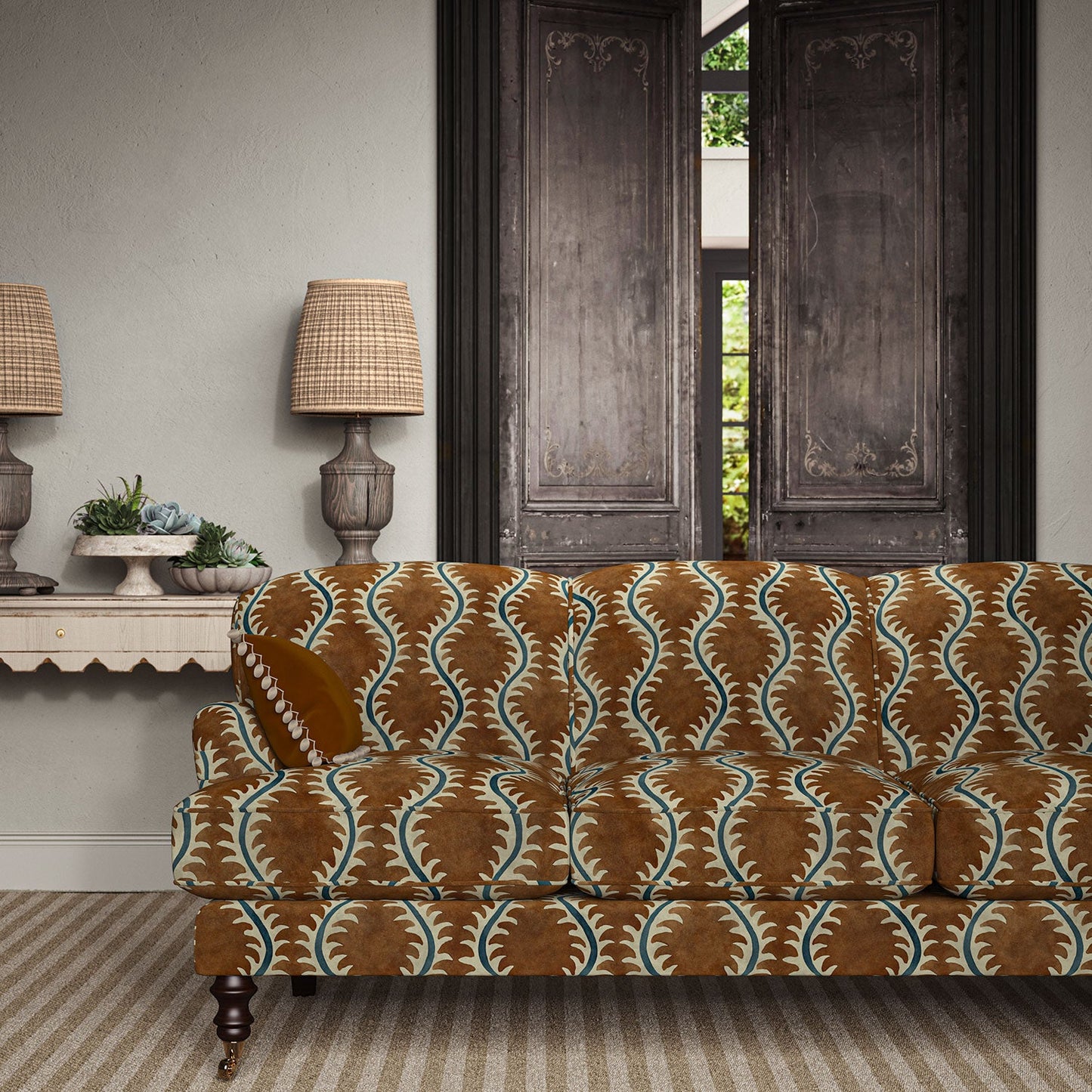 Linwood Helter Skelter Chestnut Velvet FR Made to Measure Curtains