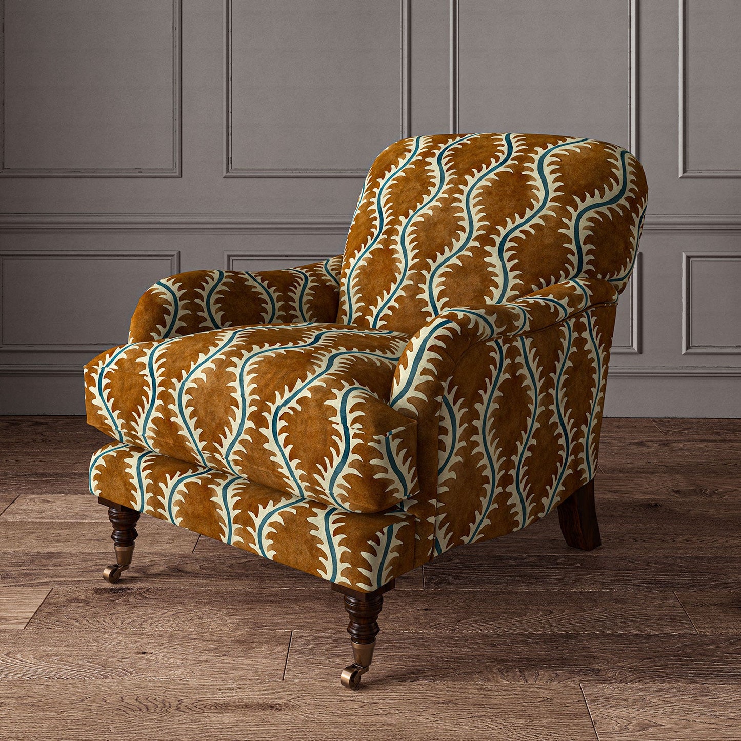 Linwood Helter Skelter Chestnut Velvet FR Made to Measure Curtains