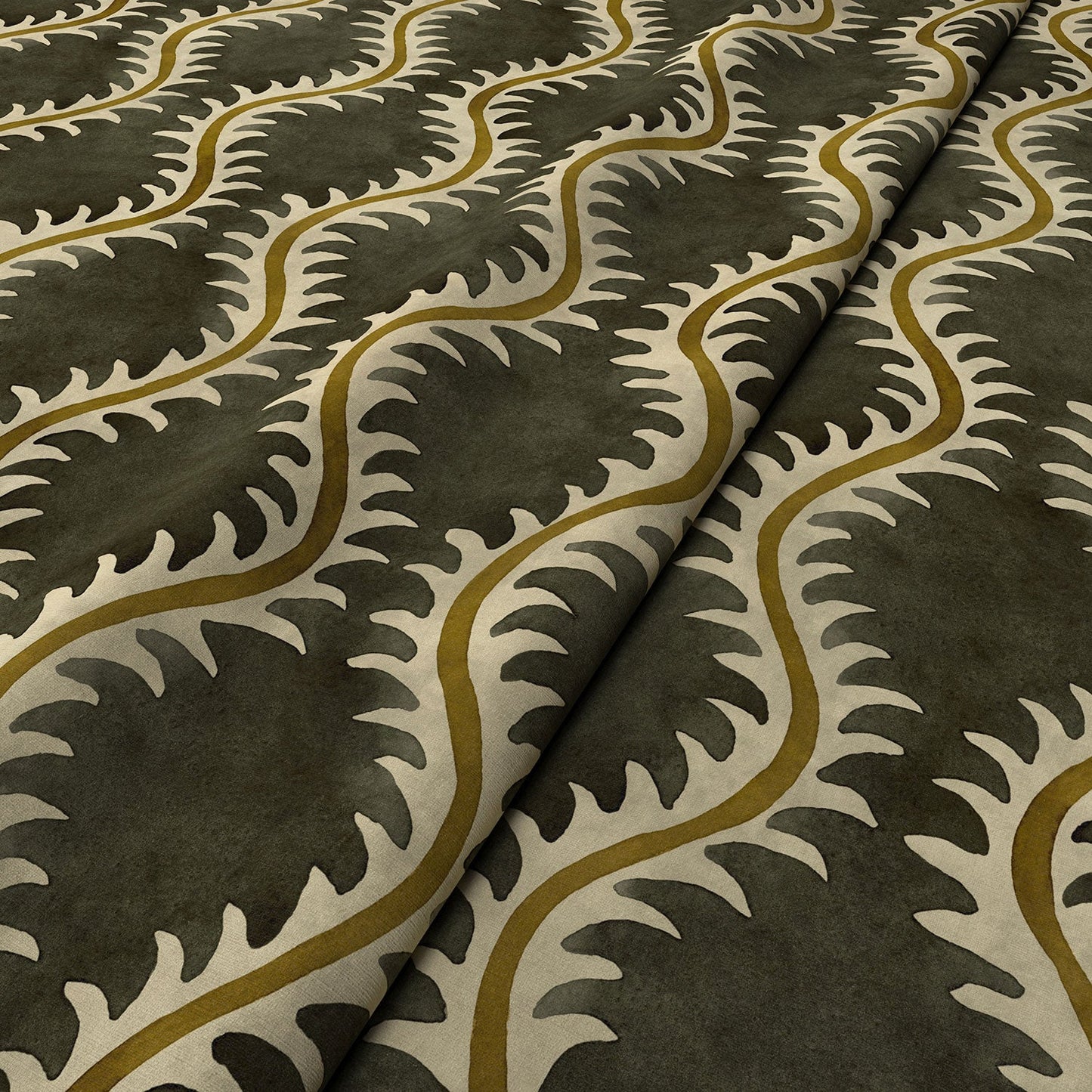 Linwood Helter Skelter Coal Velvet FR Made to Measure Curtains