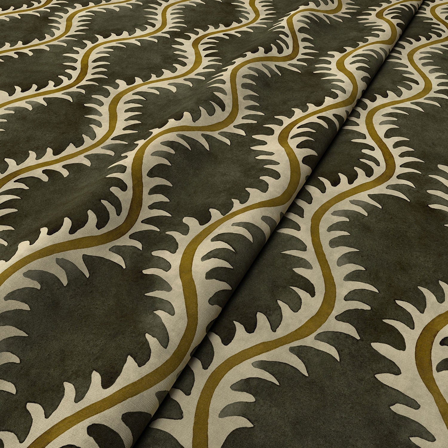 Linwood Helter Skelter Coal Velvet FR Made to Measure Curtains