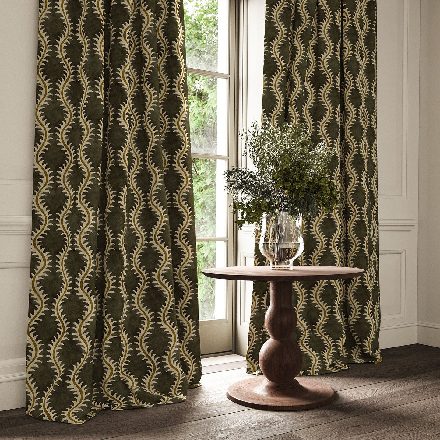 Linwood Helter Skelter Coal Velvet FR Made to Measure Curtains
