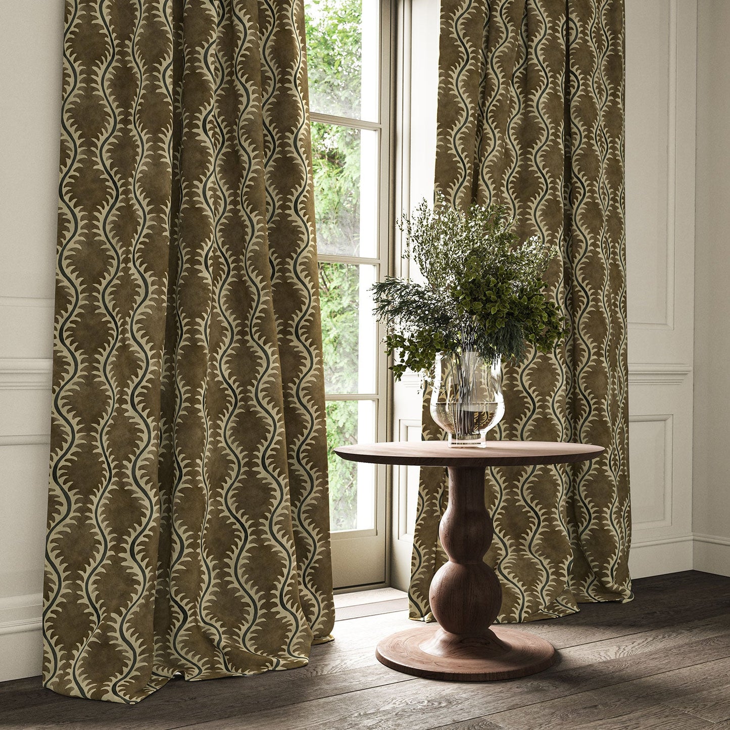 Linwood Helter Skelter Cobbles Velvet FR Made to Measure Curtains