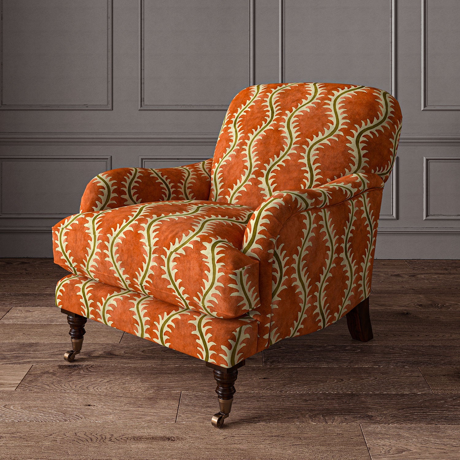Linwood Helter Skelter Coral Velvet FR Made to Measure Curtains