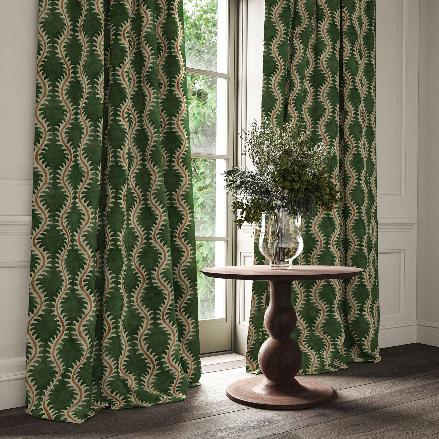 Linwood Helter Skelter Forest Velvet FR Made to Measure Curtains
