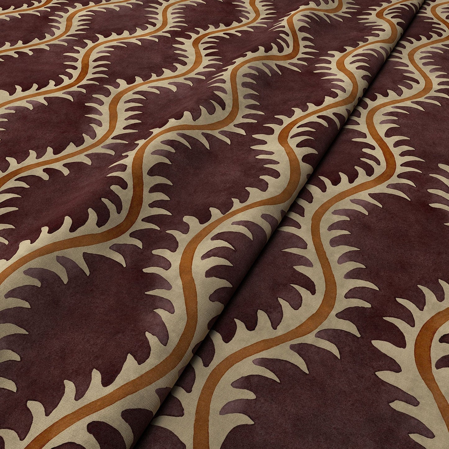 Linwood Helter Skelter Grape Velvet FR Made to Measure Curtains