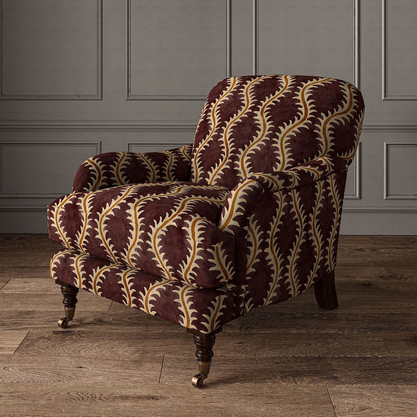 Linwood Helter Skelter Grape Velvet FR Made to Measure Curtains