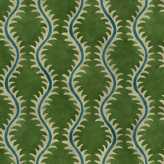 Linwood Helter Skelter Grass Velvet FR Made to Measure Curtains
