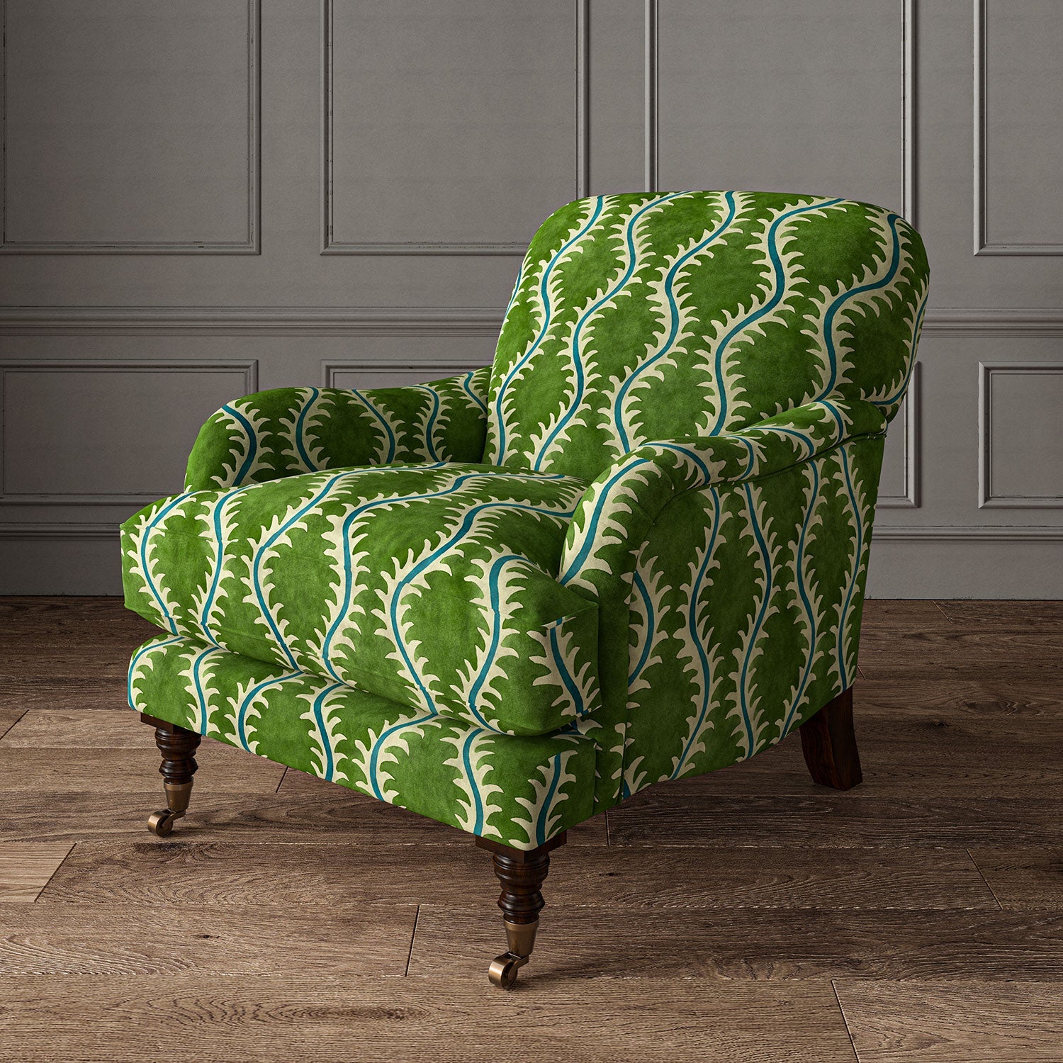 Linwood Helter Skelter Grass Velvet FR Made to Measure Curtains