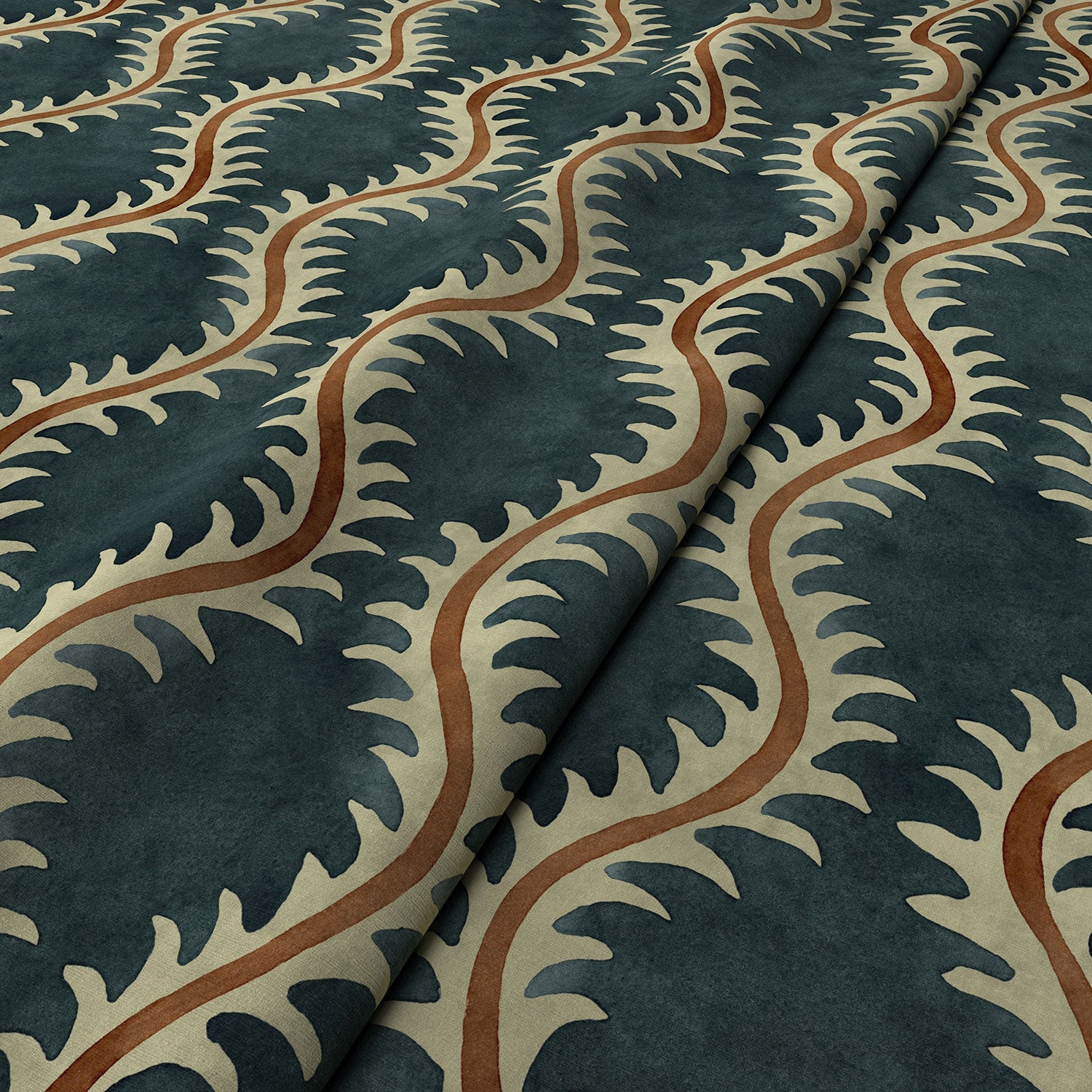 Linwood Helter Skelter Ink Velvet FR Made to Measure Curtains