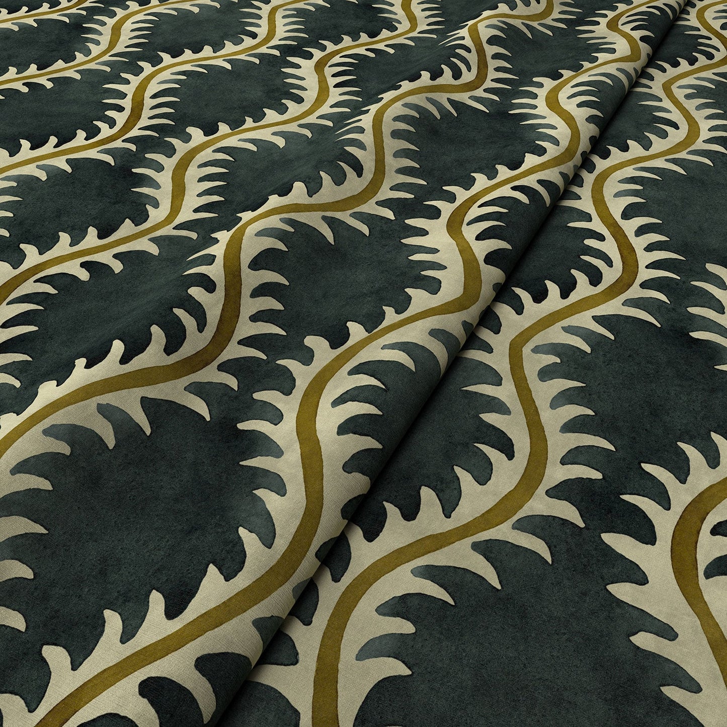 Linwood Helter Skelter Midnight Velvet FR Made to Measure Curtains