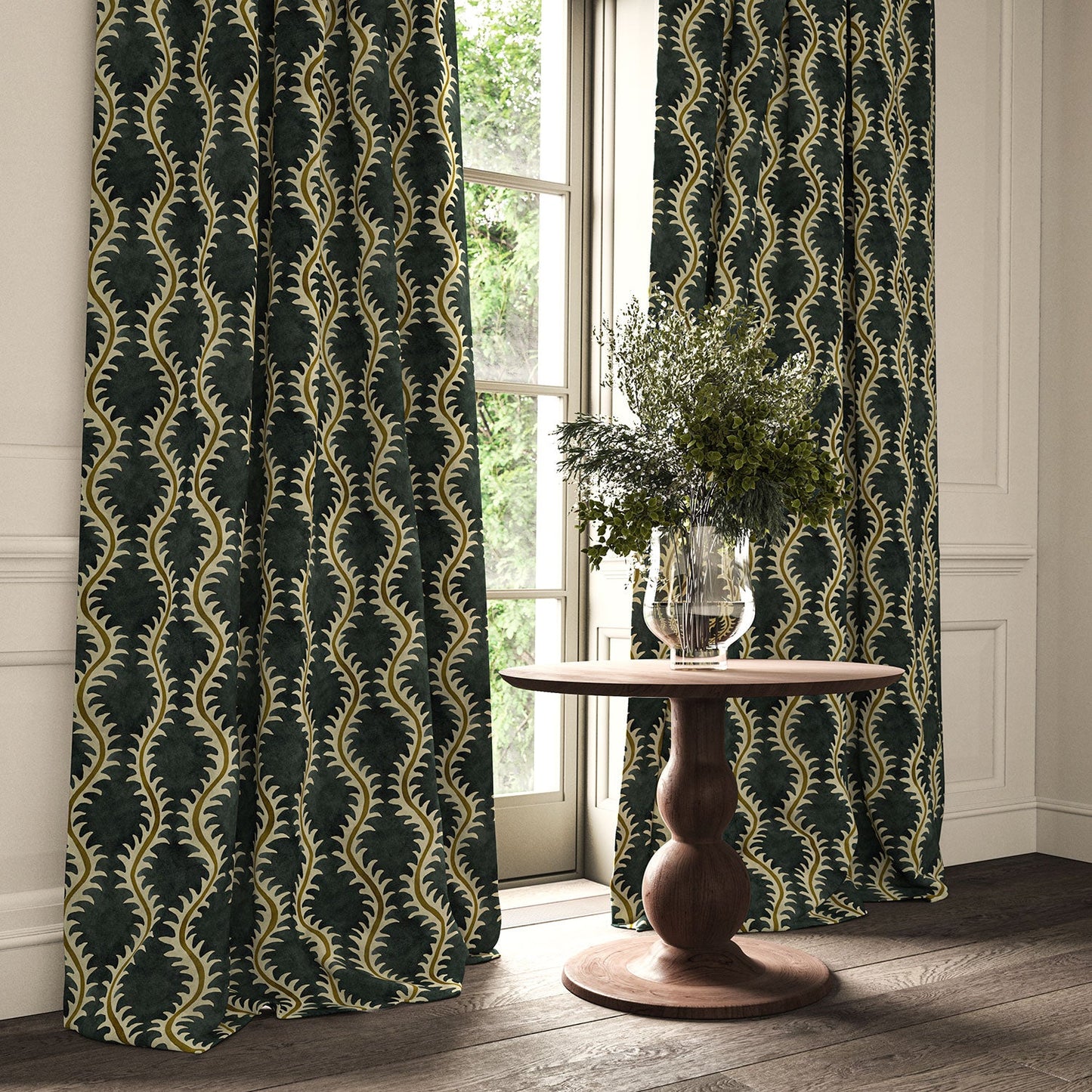 Linwood Helter Skelter Midnight Velvet FR Made to Measure Curtains