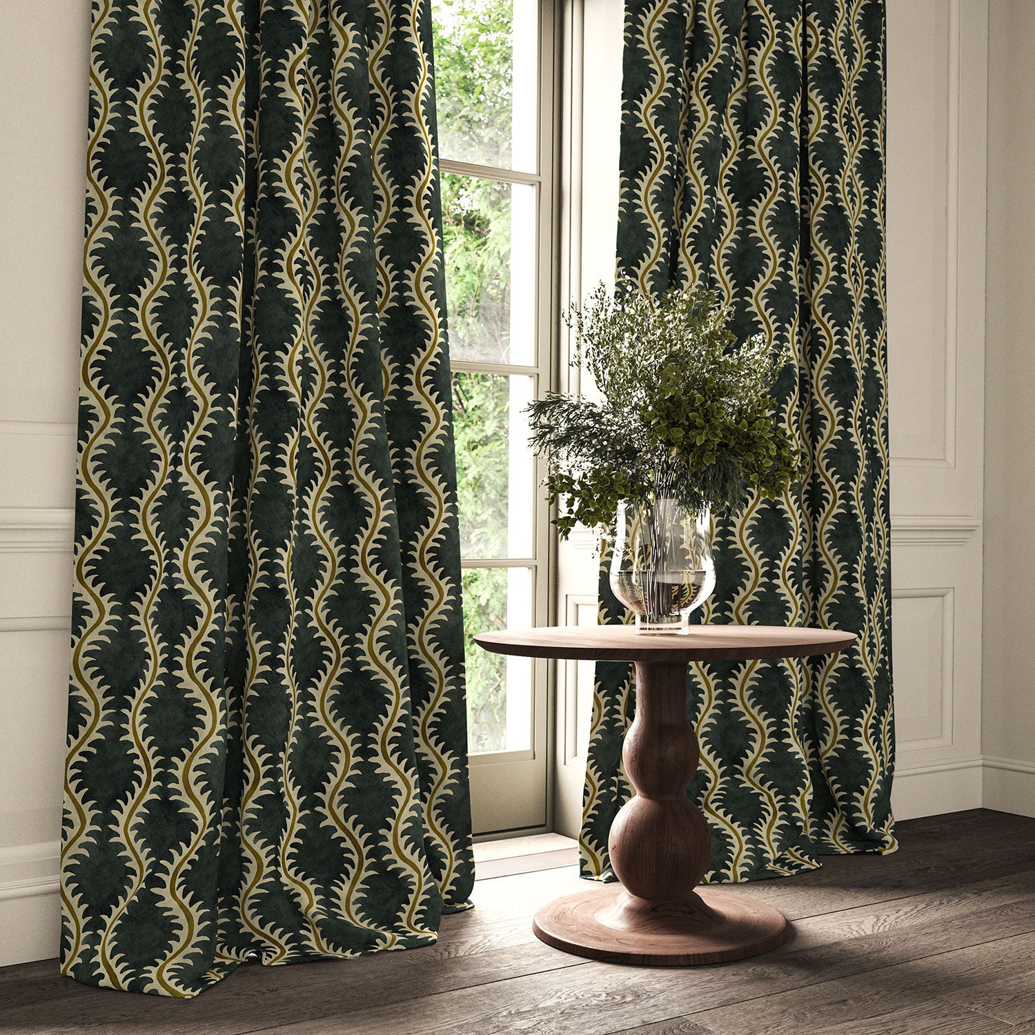 Linwood Helter Skelter Midnight Velvet FR Made to Measure Curtains