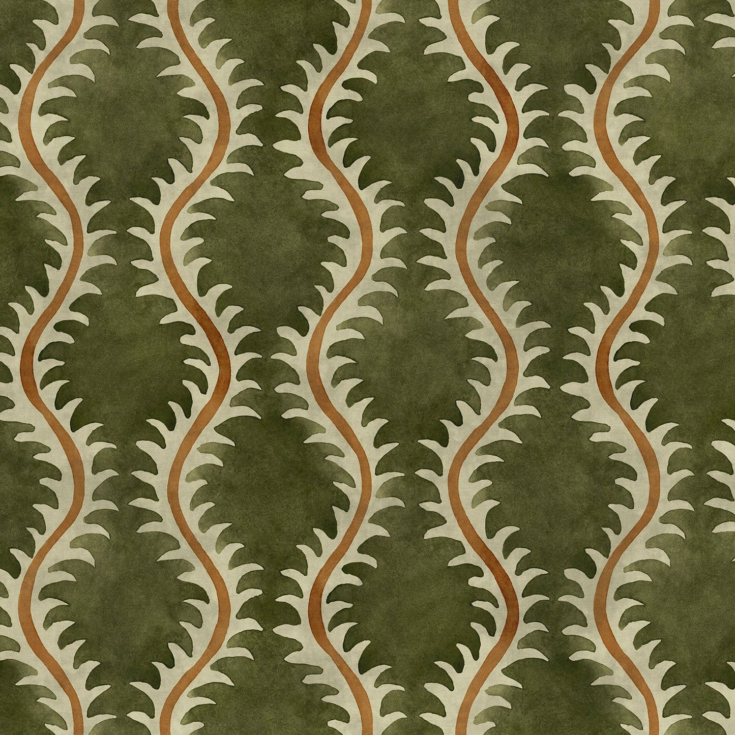 Linwood Helter Skelter Moss Velvet FR Made to Measure Curtains