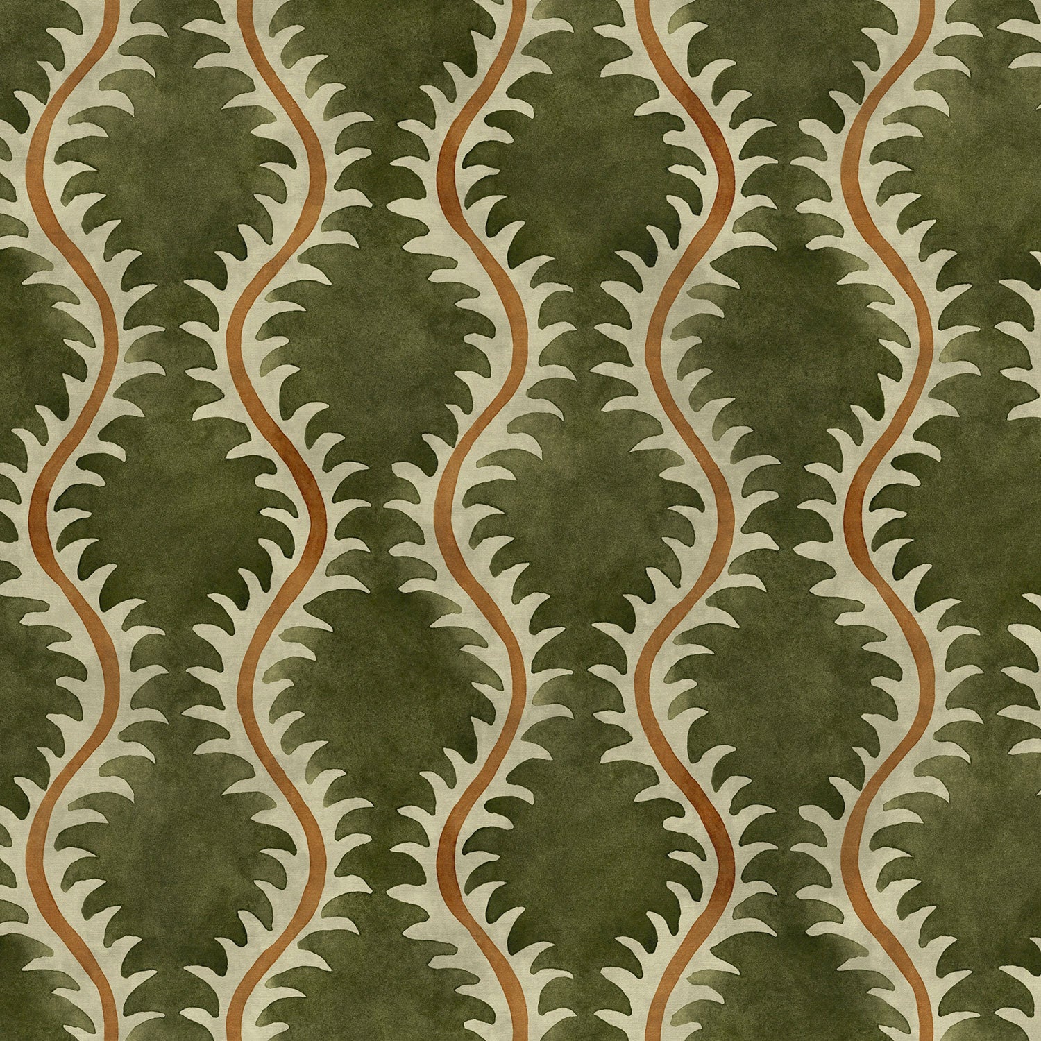 Linwood Helter Skelter Moss Velvet FR Made to Measure Curtains