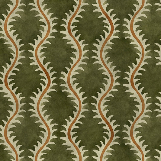 Linwood Helter Skelter Moss Velvet FR Made to Measure Curtains