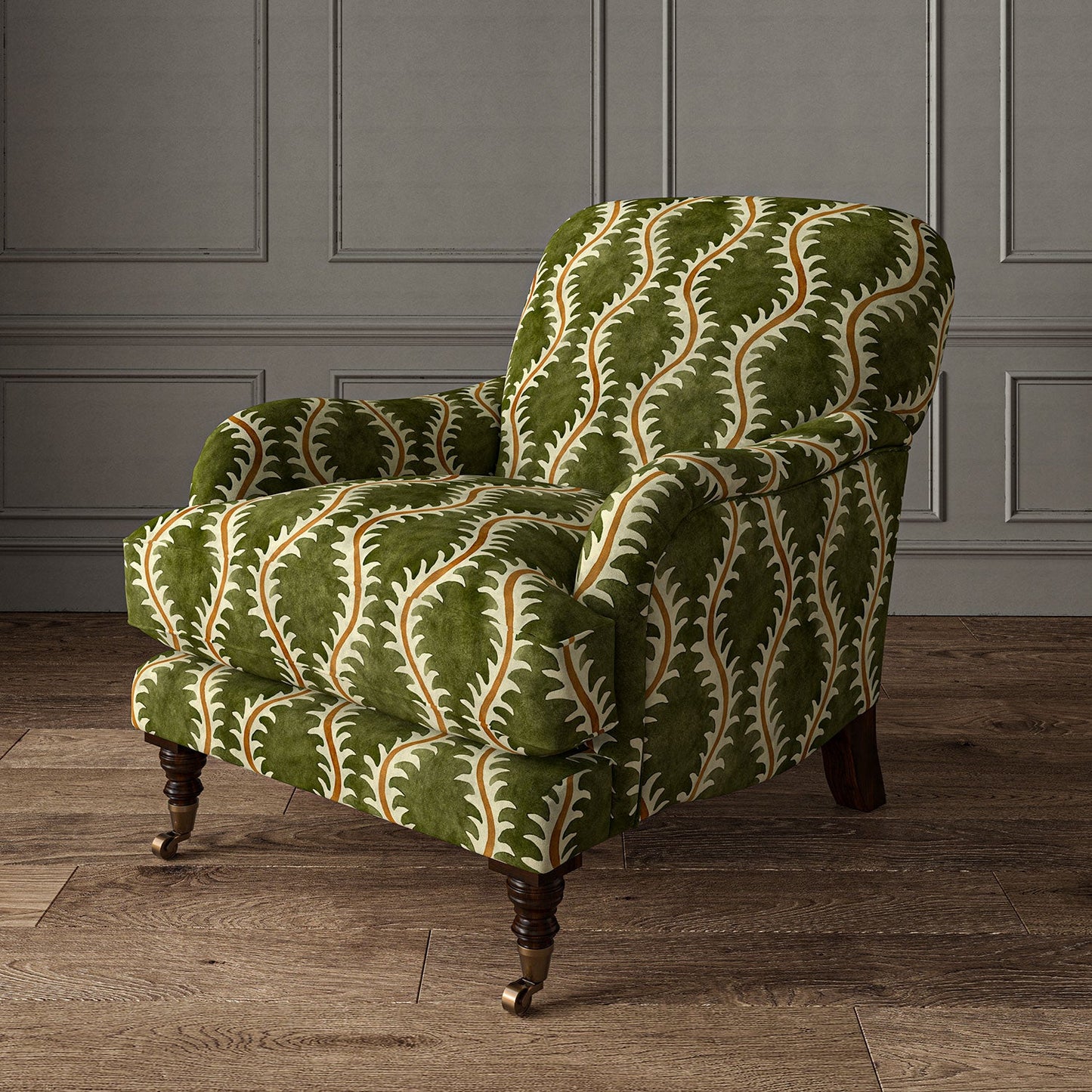 Linwood Helter Skelter Moss Velvet FR Made to Measure Curtains