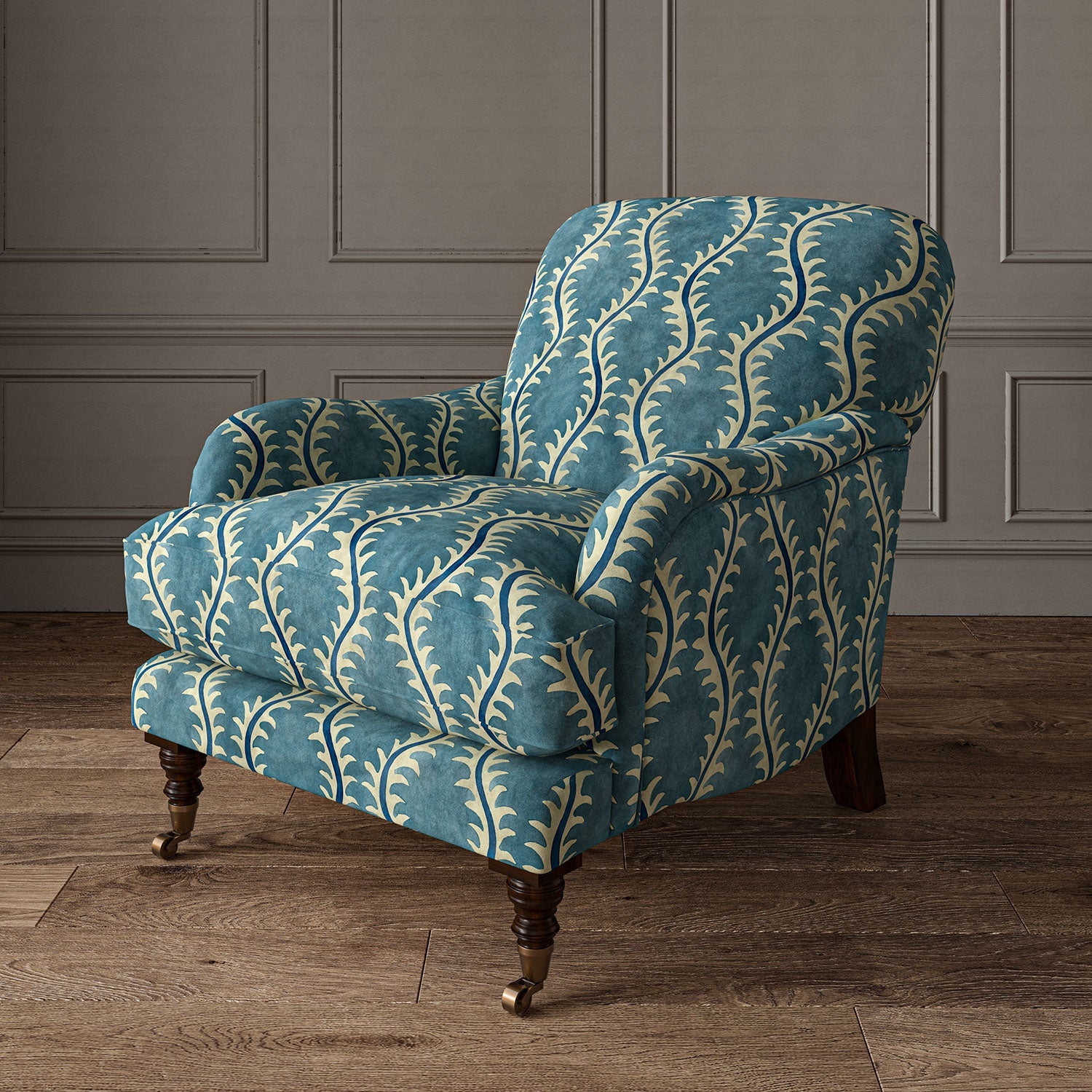 Linwood Helter Skelter Ocean Velvet FR Made to Measure Curtains