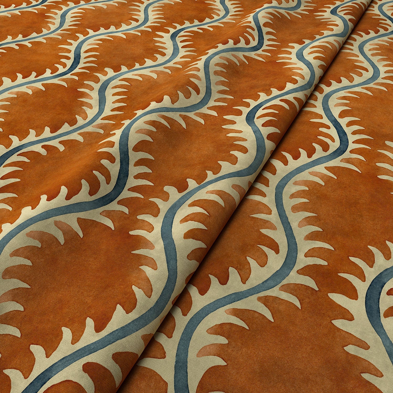 Linwood Helter Skelter Paprika Velvet FR Made to Measure Curtains