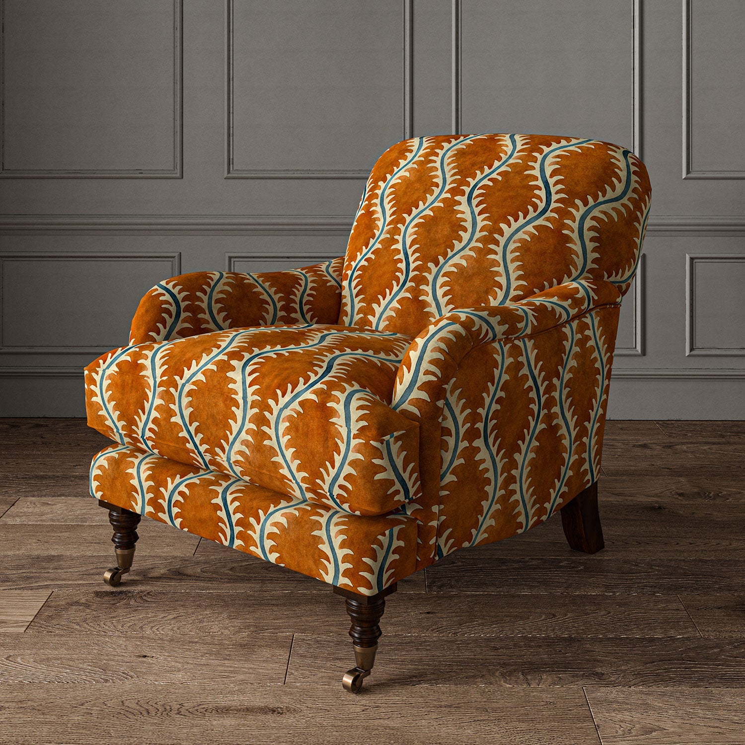 Linwood Helter Skelter Paprika Velvet FR Made to Measure Curtains