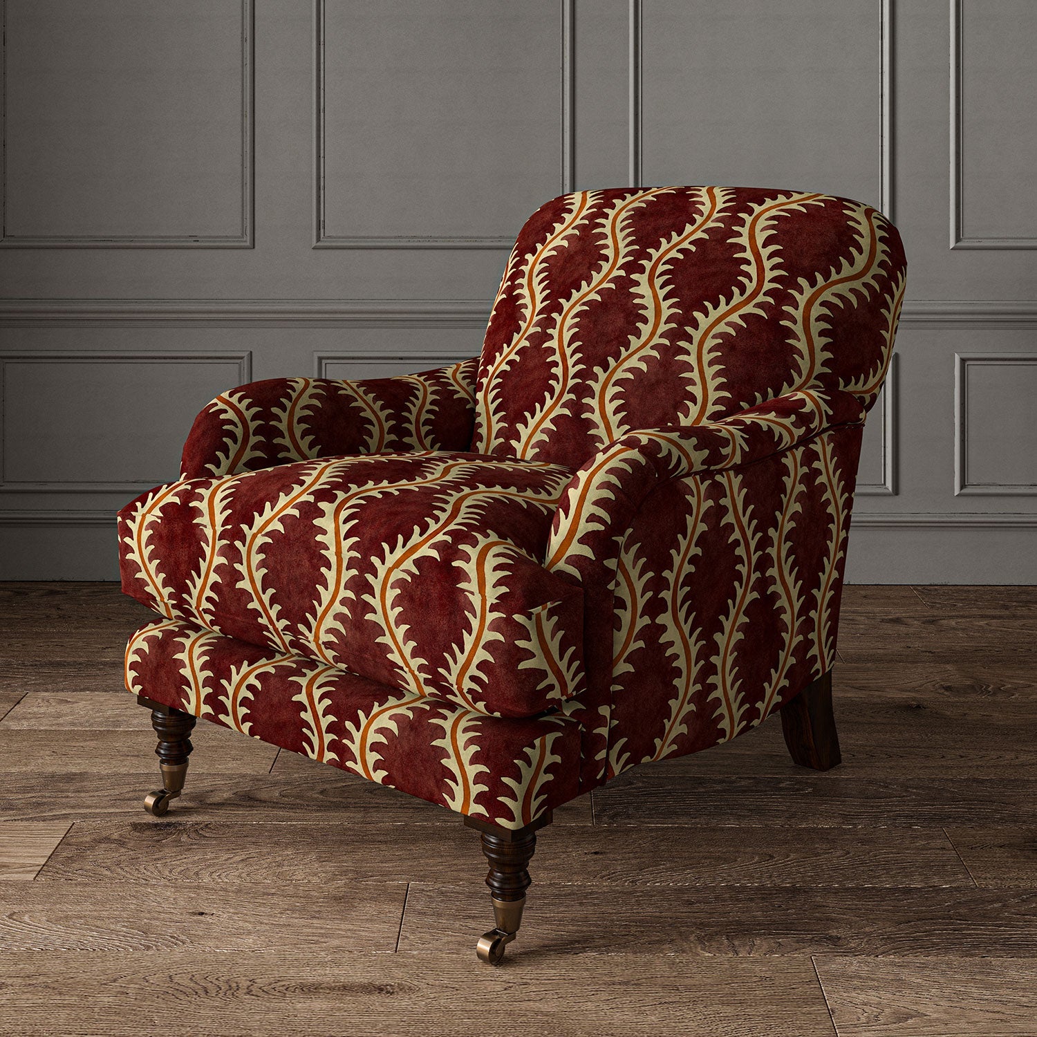 Linwood Helter Skelter Redcurrant Velvet FR Made to Measure Curtains