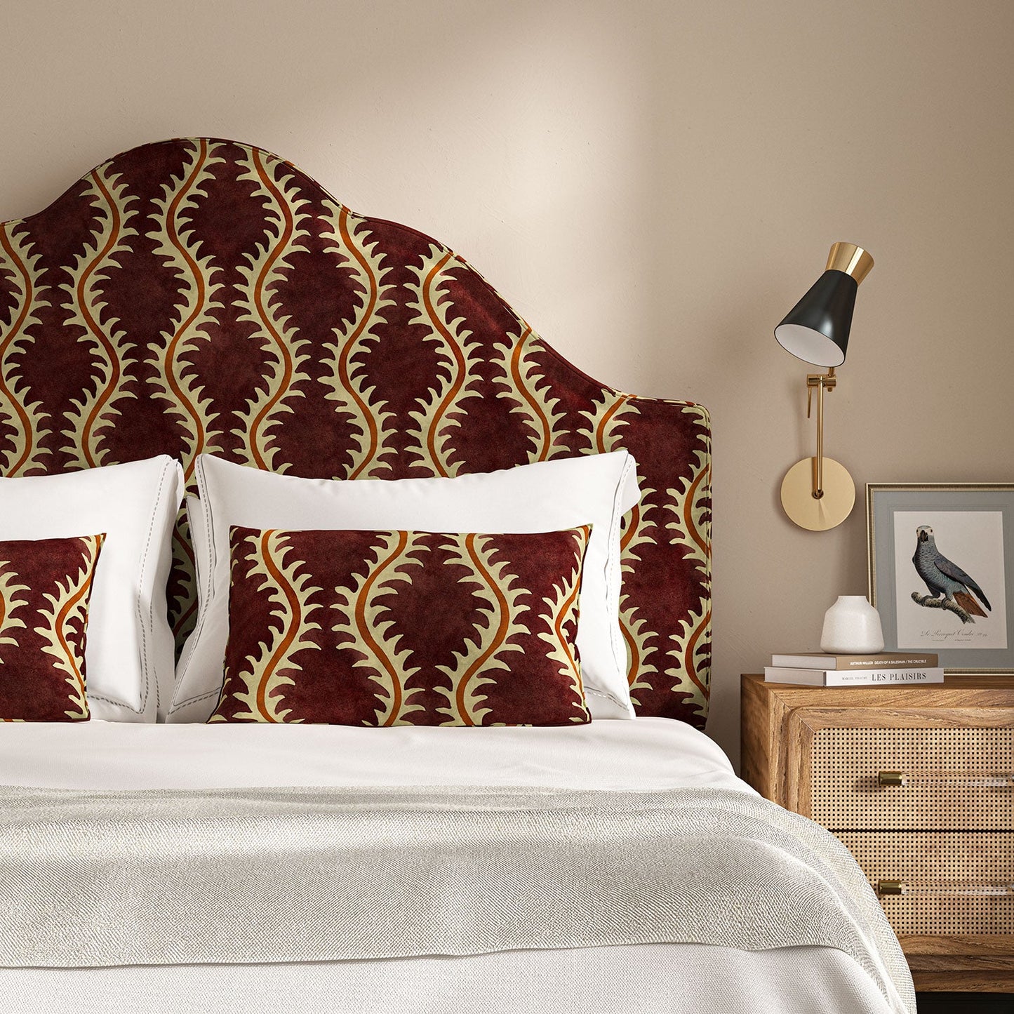 Linwood Helter Skelter Redcurrant Velvet FR Made to Measure Curtains
