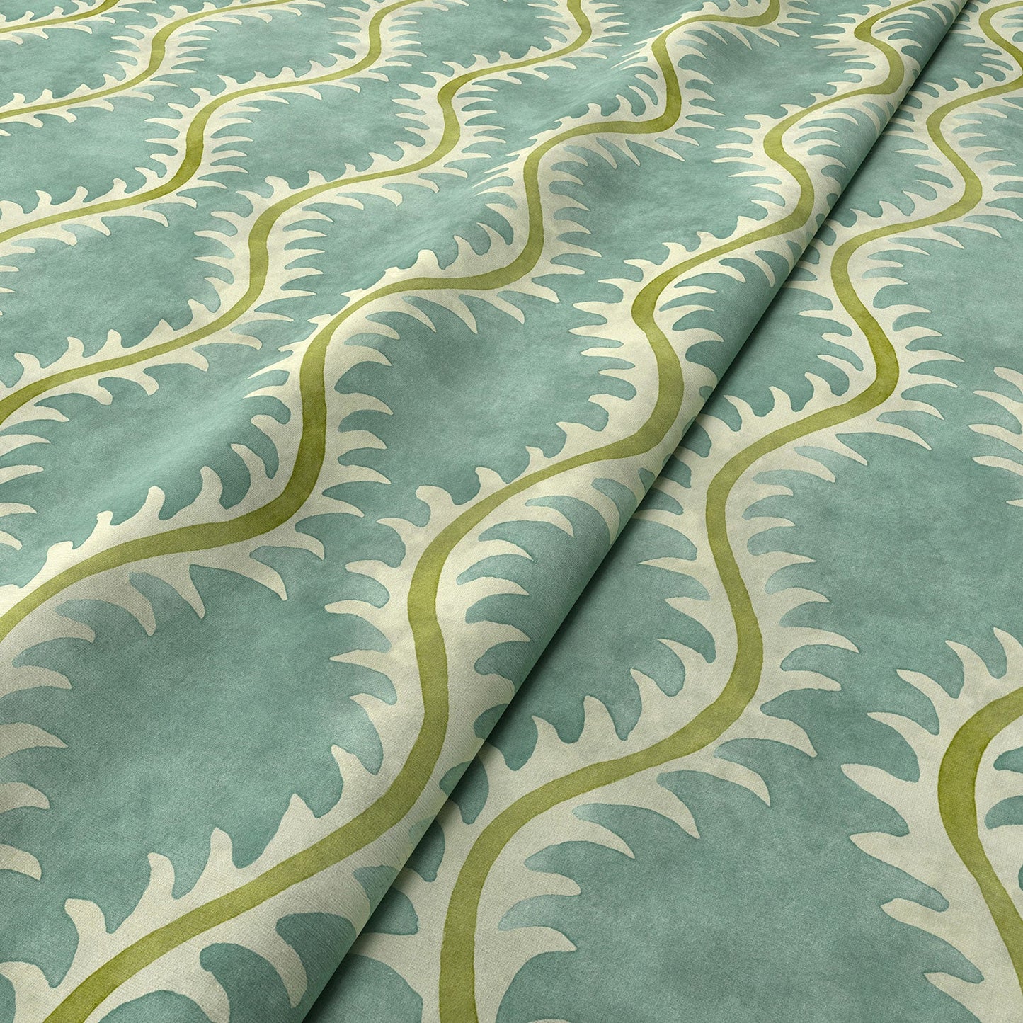 Linwood Helter Skelter River Bed Velvet FR Made to Measure Curtains