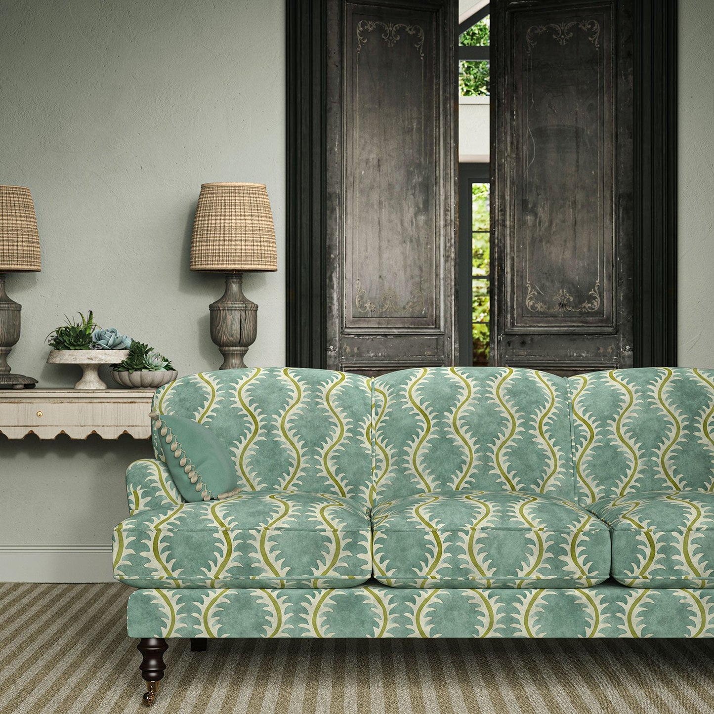 Linwood Helter Skelter River Bed Velvet FR Made to Measure Curtains