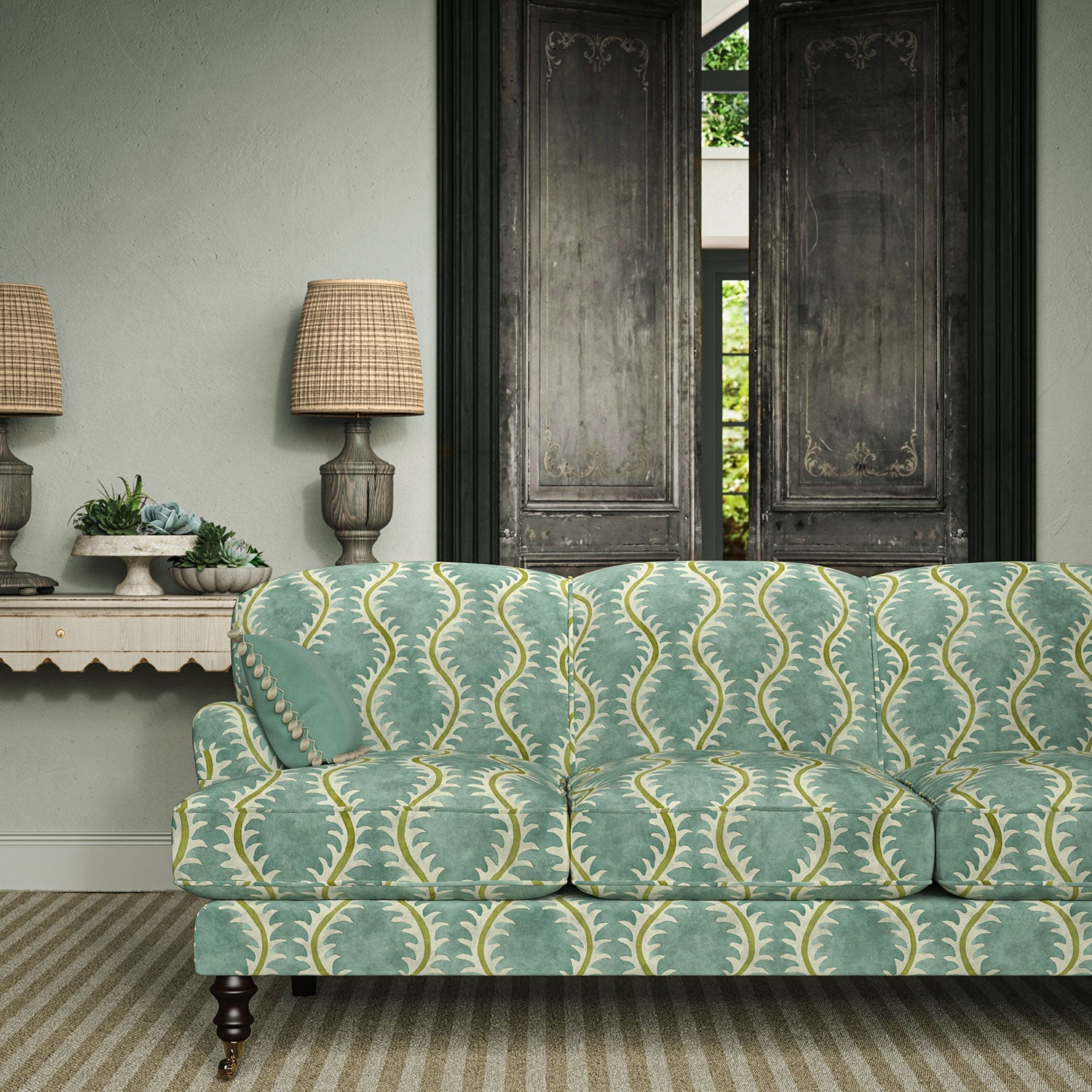Linwood Helter Skelter River Bed Velvet FR Made to Measure Curtains