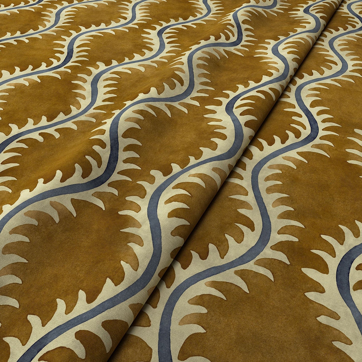 Linwood Helter Skelter Turmeric Velvet FR Made to Measure Curtains