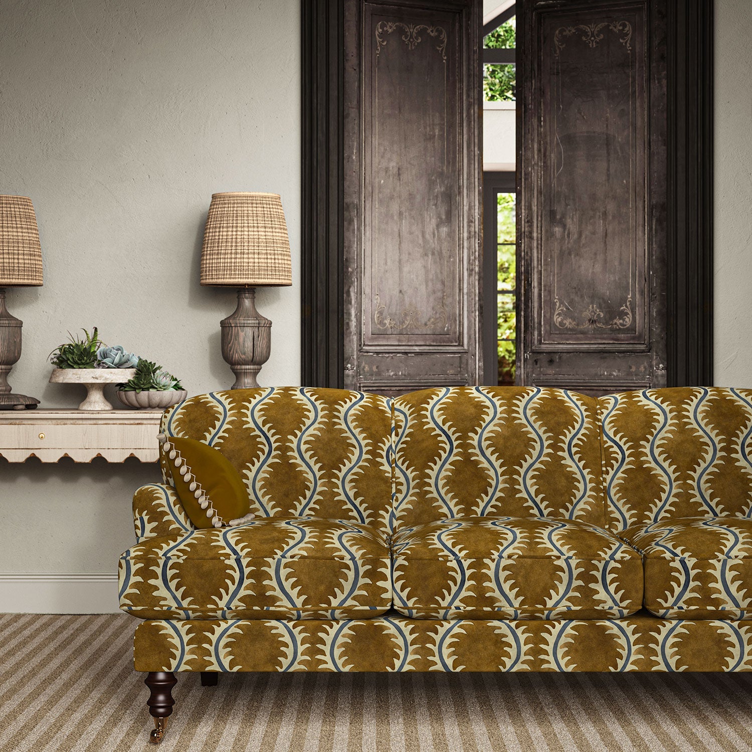 Linwood Helter Skelter Turmeric Velvet FR Made to Measure Curtains