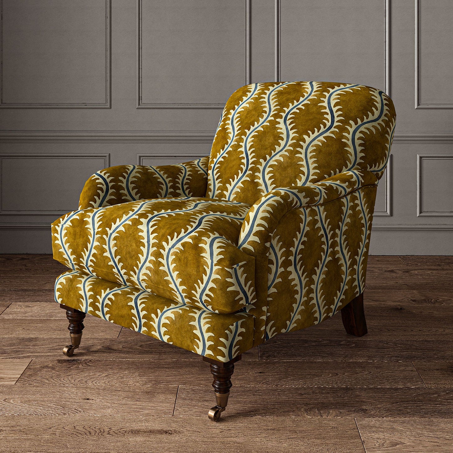 Linwood Helter Skelter Turmeric Velvet FR Made to Measure Curtains