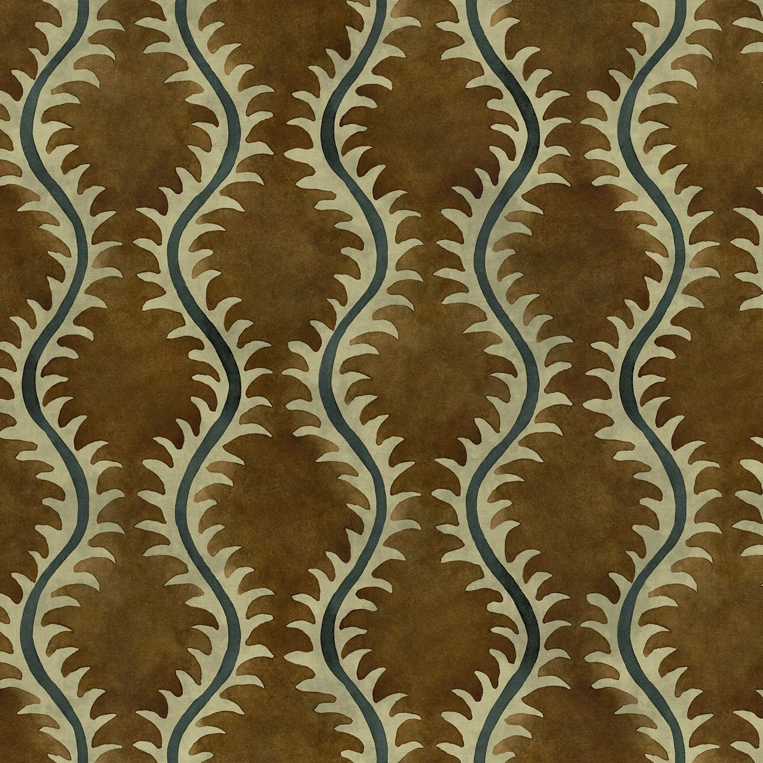 Linwood Helter Skelter Umber Velvet FR Made to Measure Curtains
