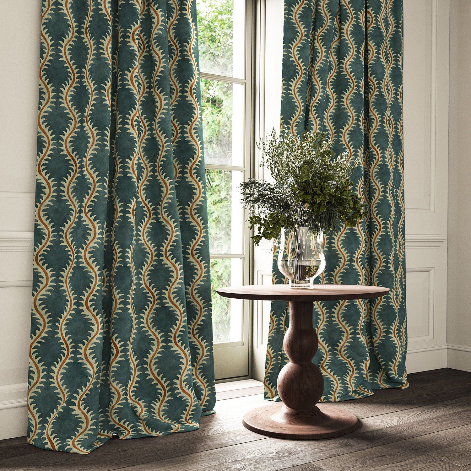 Linwood Helter Skelter Volcano Velvet FR Made to Measure Curtains