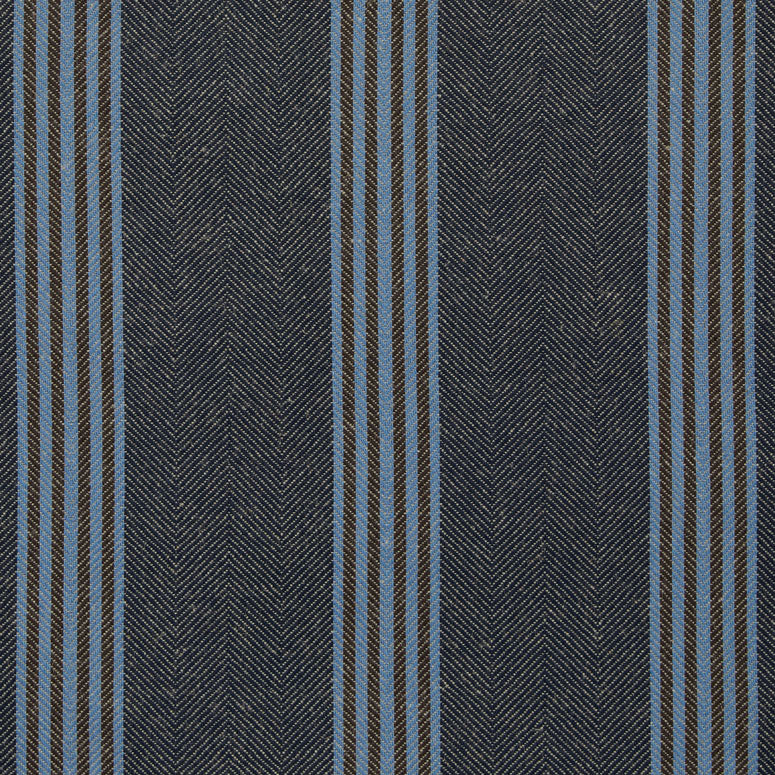 Ian Mankin Falmouth Stripe Dark Navy/Mocha Made to Measure Roman Blinds