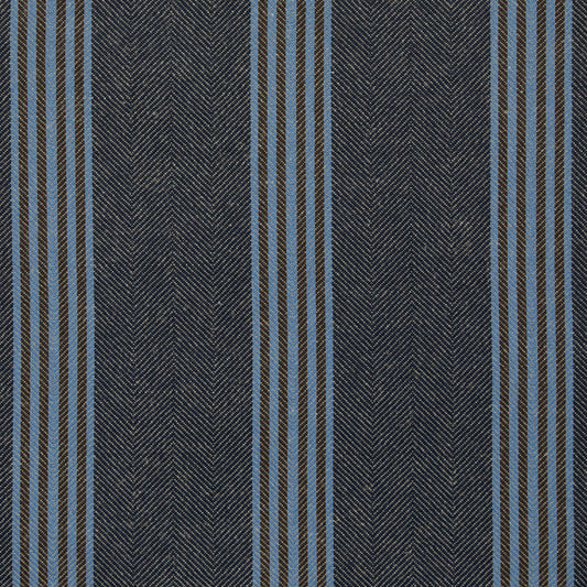Ian Mankin Falmouth Stripe Dark Navy/Mocha Made to Measure Roman Blinds
