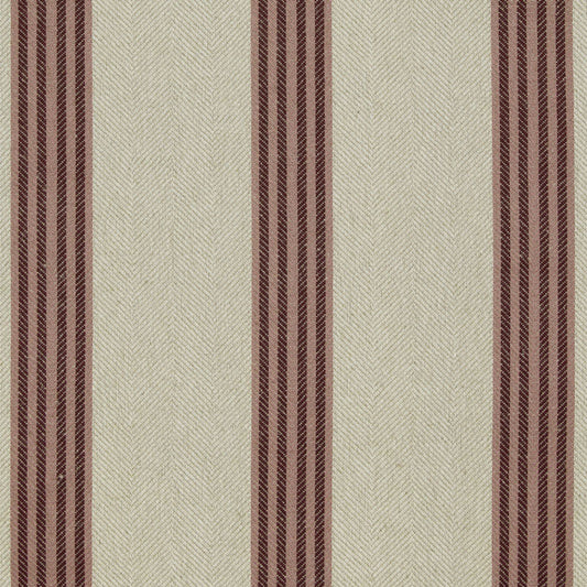 Ian Mankin Falmouth Stripe Ecru/Plum Made to Measure Roman Blinds