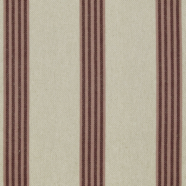 Ian Mankin Falmouth Stripe Ecru/Plum Made to Measure Curtains