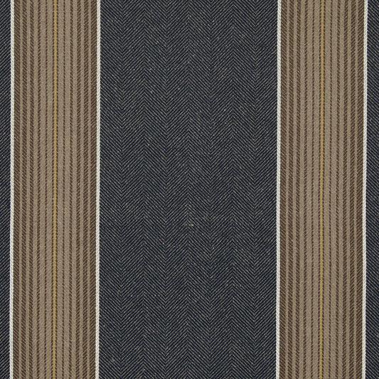 Ian Mankin Hastings Stripe Dark Navy/Browns Made to Measure Roman Blinds