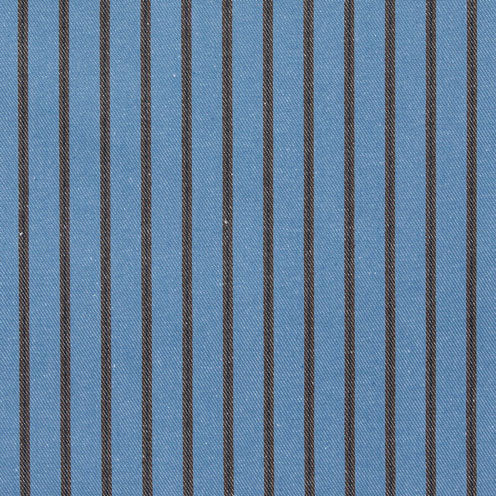 Ian Mankin Weymouth Stripe Slate Blue/Mocha Made to Measure Curtains