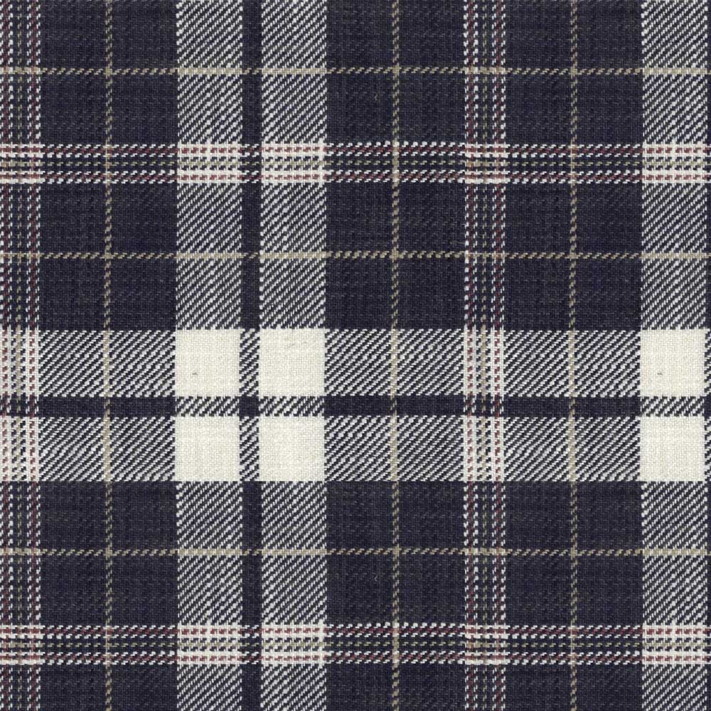 Ian Mankin Ayr Check Dark Navy Made to Measure Roman Blinds