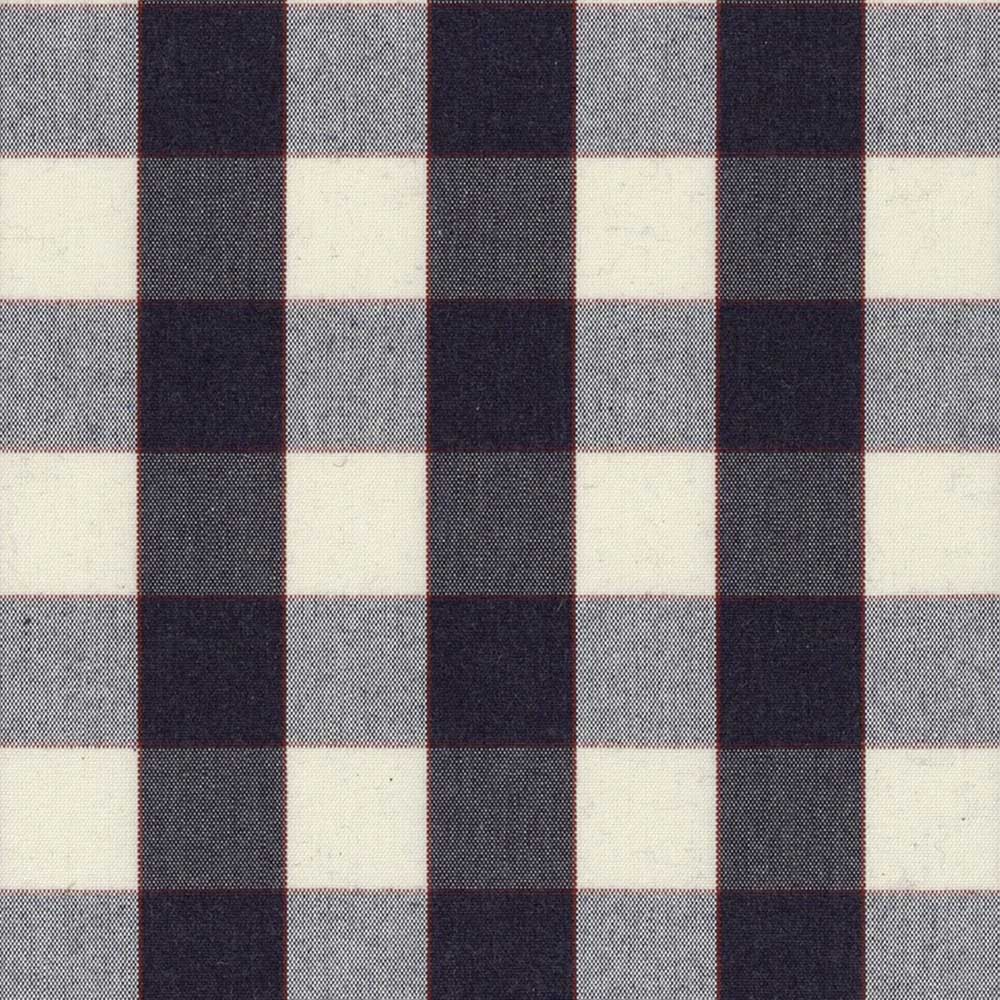 Ian Mankin Essex Check Dark Navy Made to Measure Roman Blinds