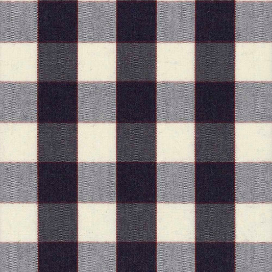 Ian Mankin Essex Check Dark Navy Made to Measure Curtains