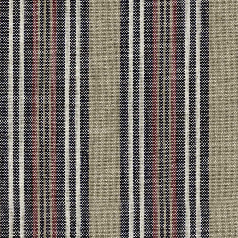 Ian Mankin Jura Stripe Dark Navy Made to Measure Curtains