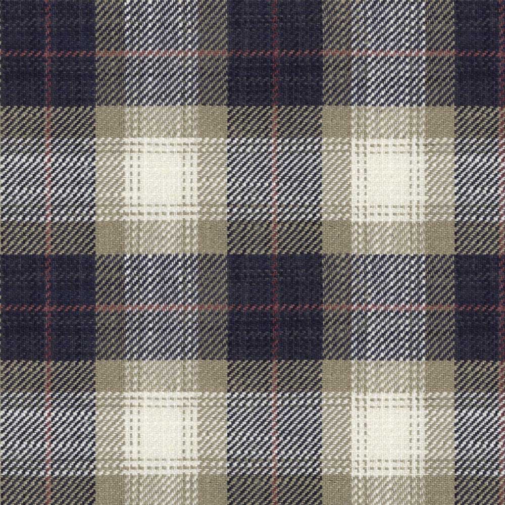 Ian Mankin Kintyre Check Dark Navy Made to Measure Roman Blinds