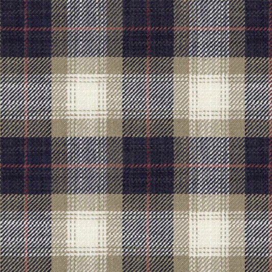 Ian Mankin Kintyre Check Dark Navy Made to Measure Roman Blinds