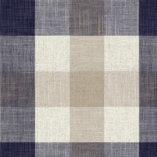 Ian Mankin Oban Check Dark Navy Made to Measure Roman Blinds